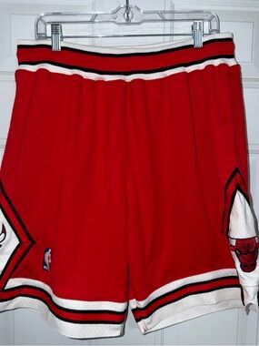 MITCHELL & NESS MEN'S CHICAGO BULLS RED AUTHENTIC SHORTS 1997-1998 Large (44)